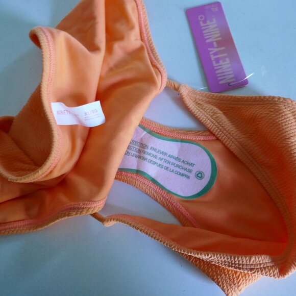 NWT Ninety Nine Degrees orange ribbed swim bikini bottoms size XL - Picture 3 of 3